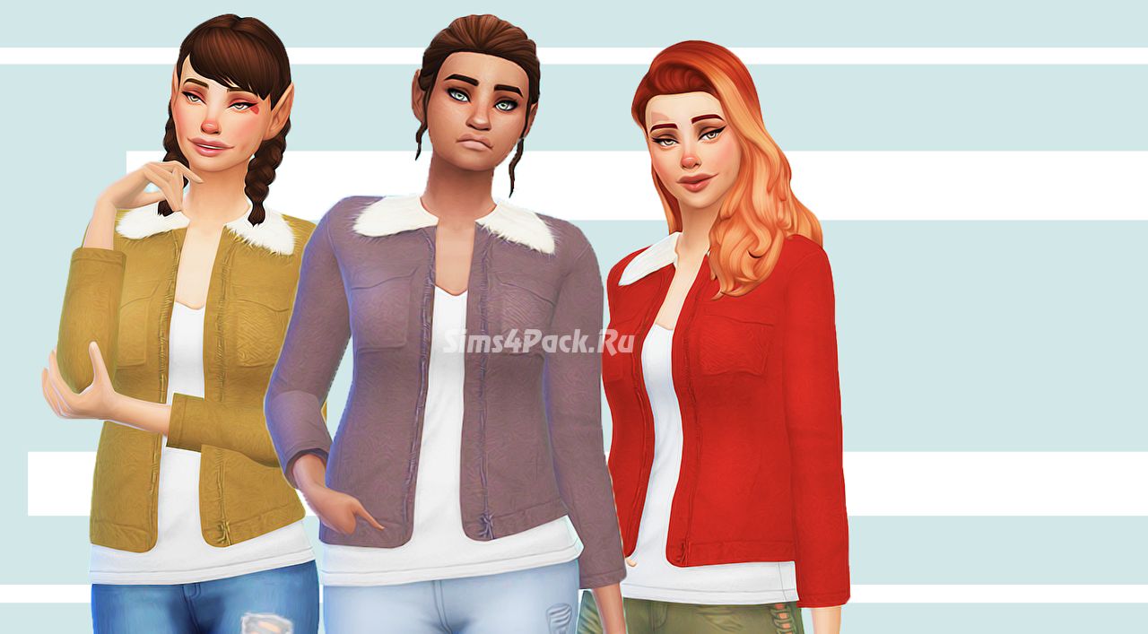 Комплект "SOFT FUR COLLAR JACKET RECOLOR"