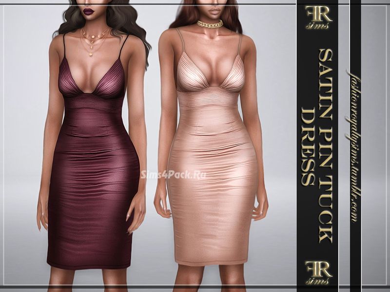Платье "Satin Pin Tuck Dress"