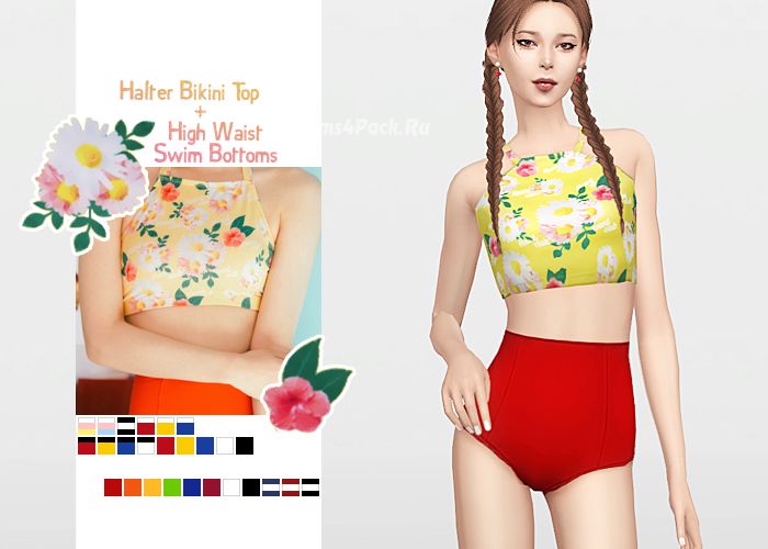 Купальник "Halter Bikini Top + High Waist Swim Bottoms"