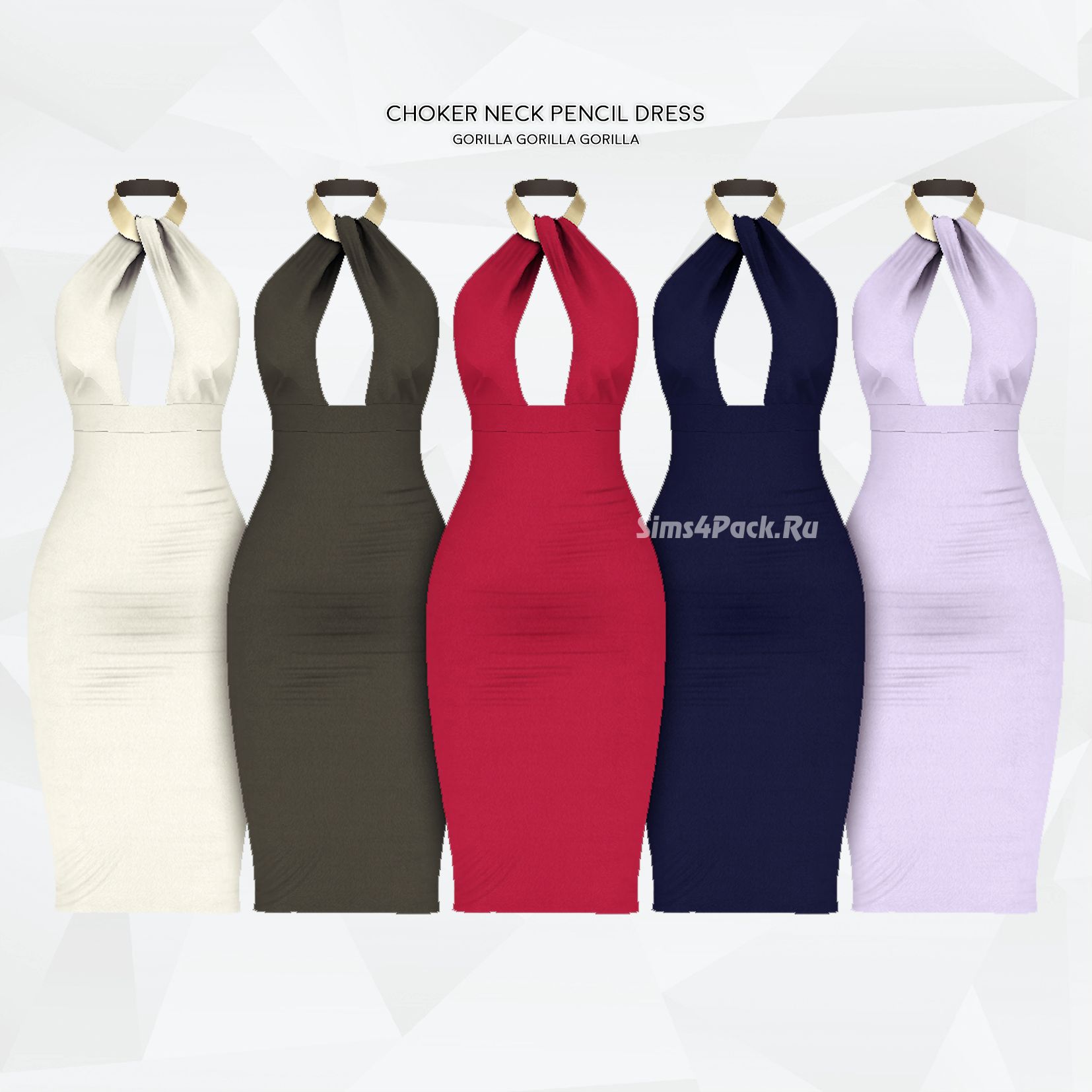 Платье "Choker Neck Pencil Dress"