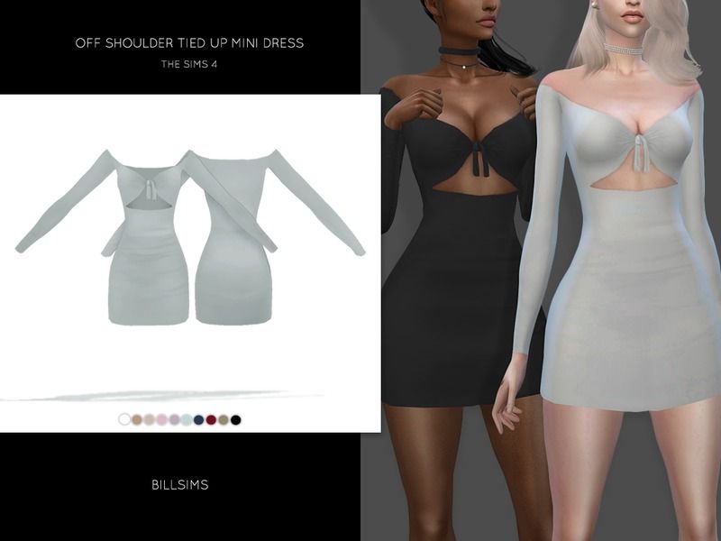 Платье "Off Shoulder Tied Up Mini Dress"