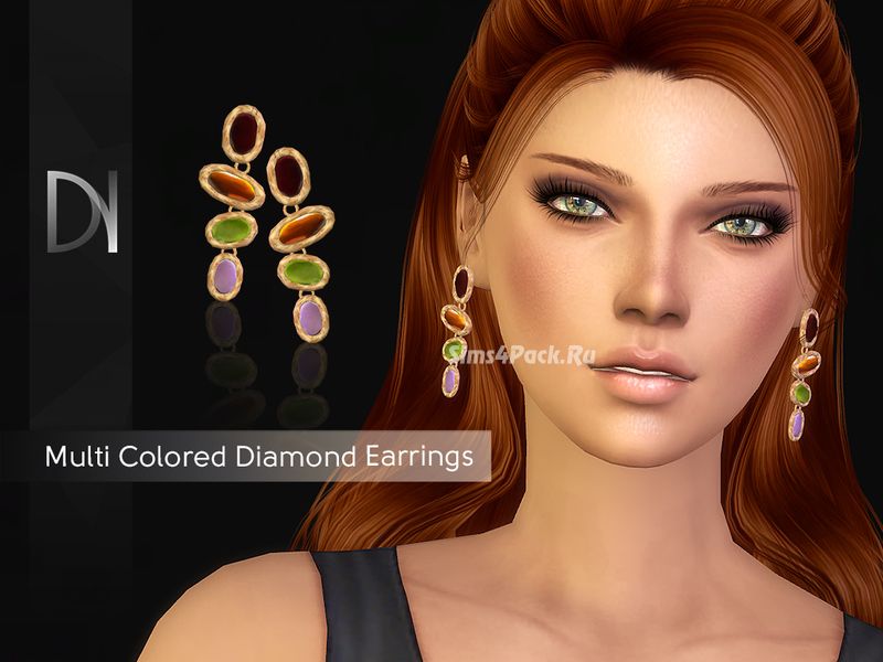 Серьги "Multi Colored Diamond Earrings"