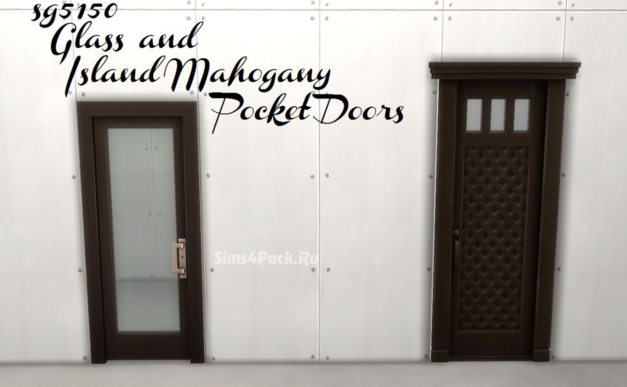 Набор дверей "GLASS AND ISLAND MAHOGANY POCKET DOORS"