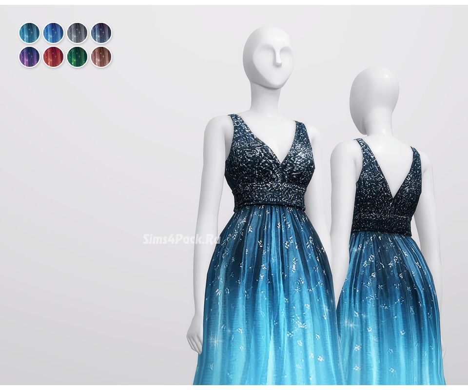 Платье "Embellished Blue Ombre Dress"