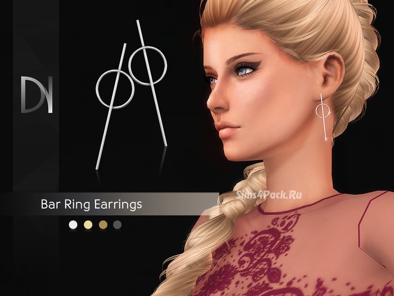 Серьги "Bar Ring Earrings"