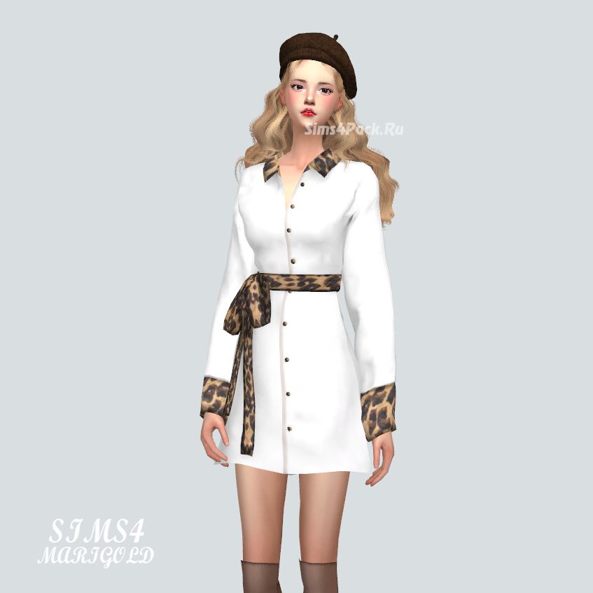 Платье "Leopard Shirt Mini Dress"