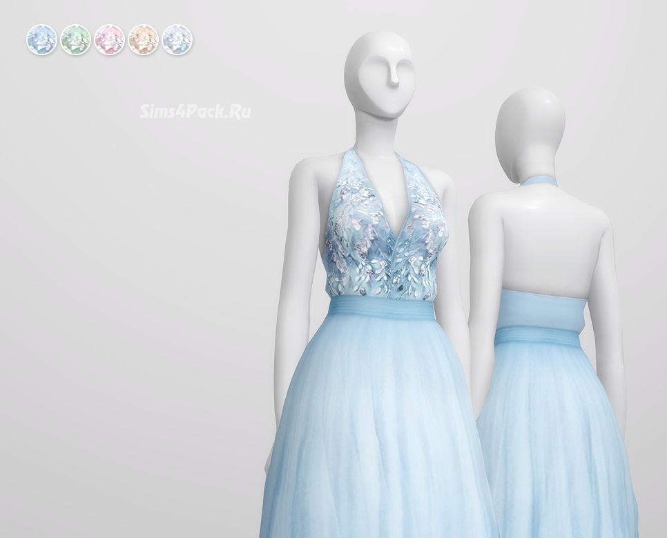 Платье "Embellished tulle Blue Halter-Neck Gown by Jenny Packham"
