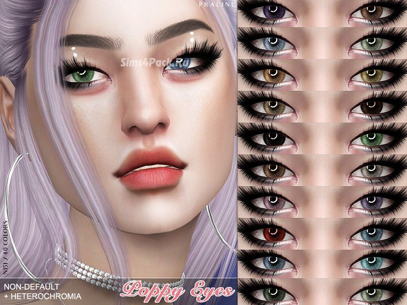 Глаза и линзы "Poppy Eyes N151 NON-DEFAULT + HETEROCHROMIA"