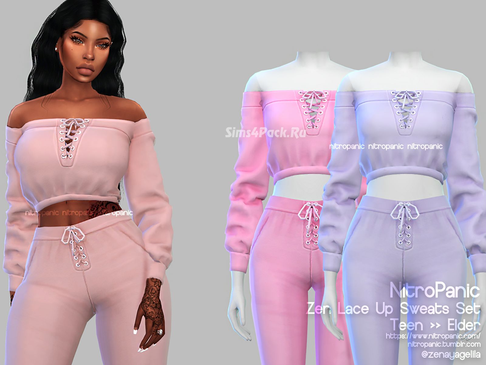 Комплект одежды "Zen's Lace Up Sweats Set"