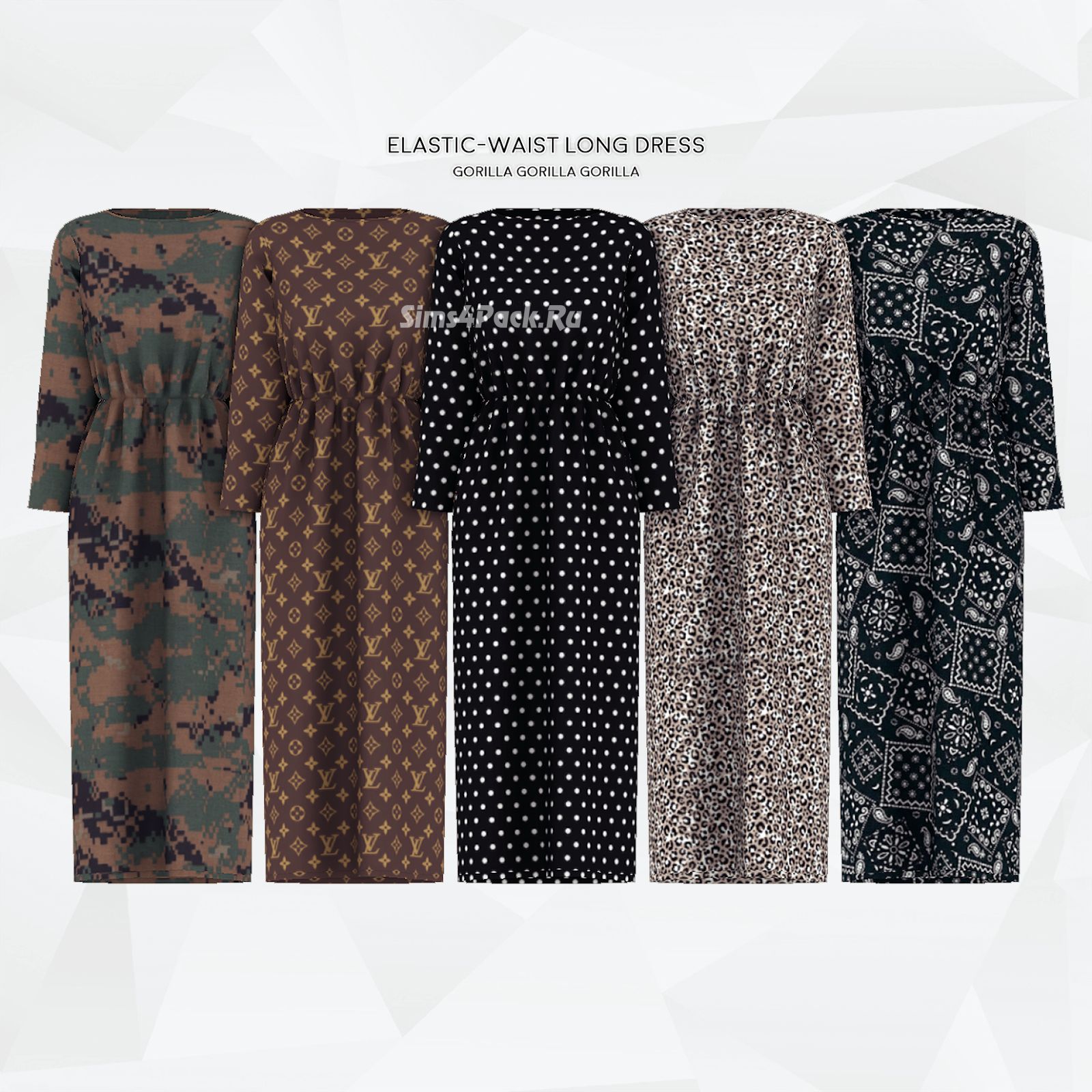 Платье "Elastic-Waist Long Dress"