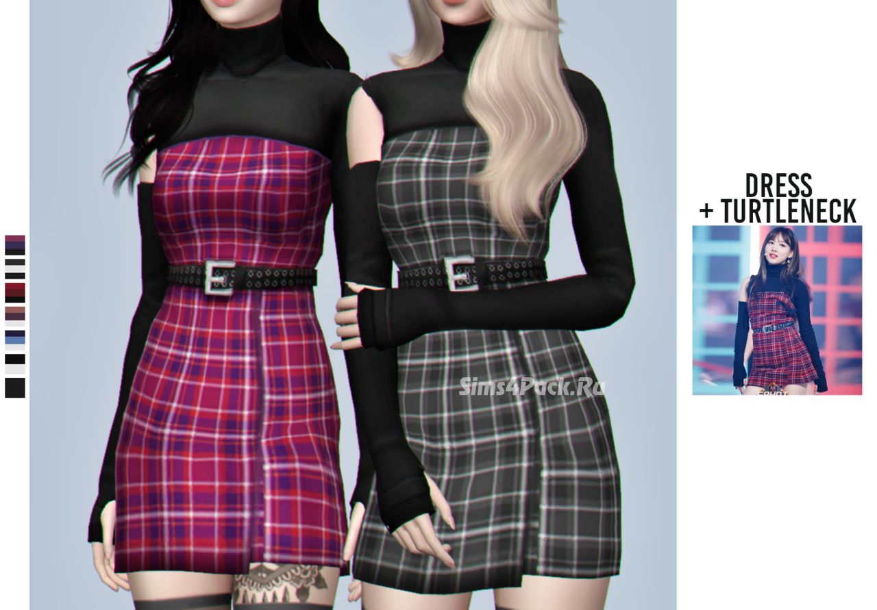 Платье и водолазка "dress + turtleneck"