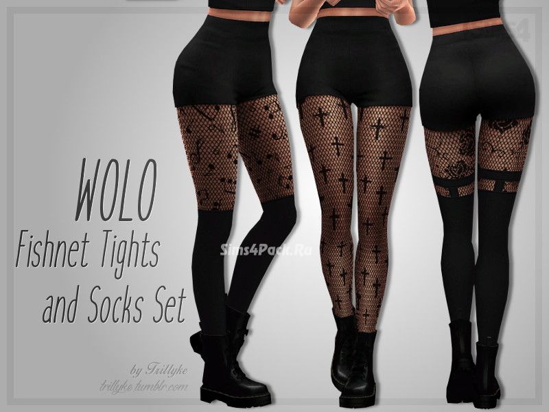 Набор колготок и чулок "WOLO Fishnet Tights & Socks Set"