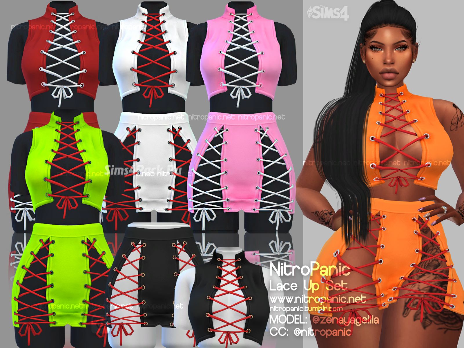 Топ и юбка "Lace Up Set"