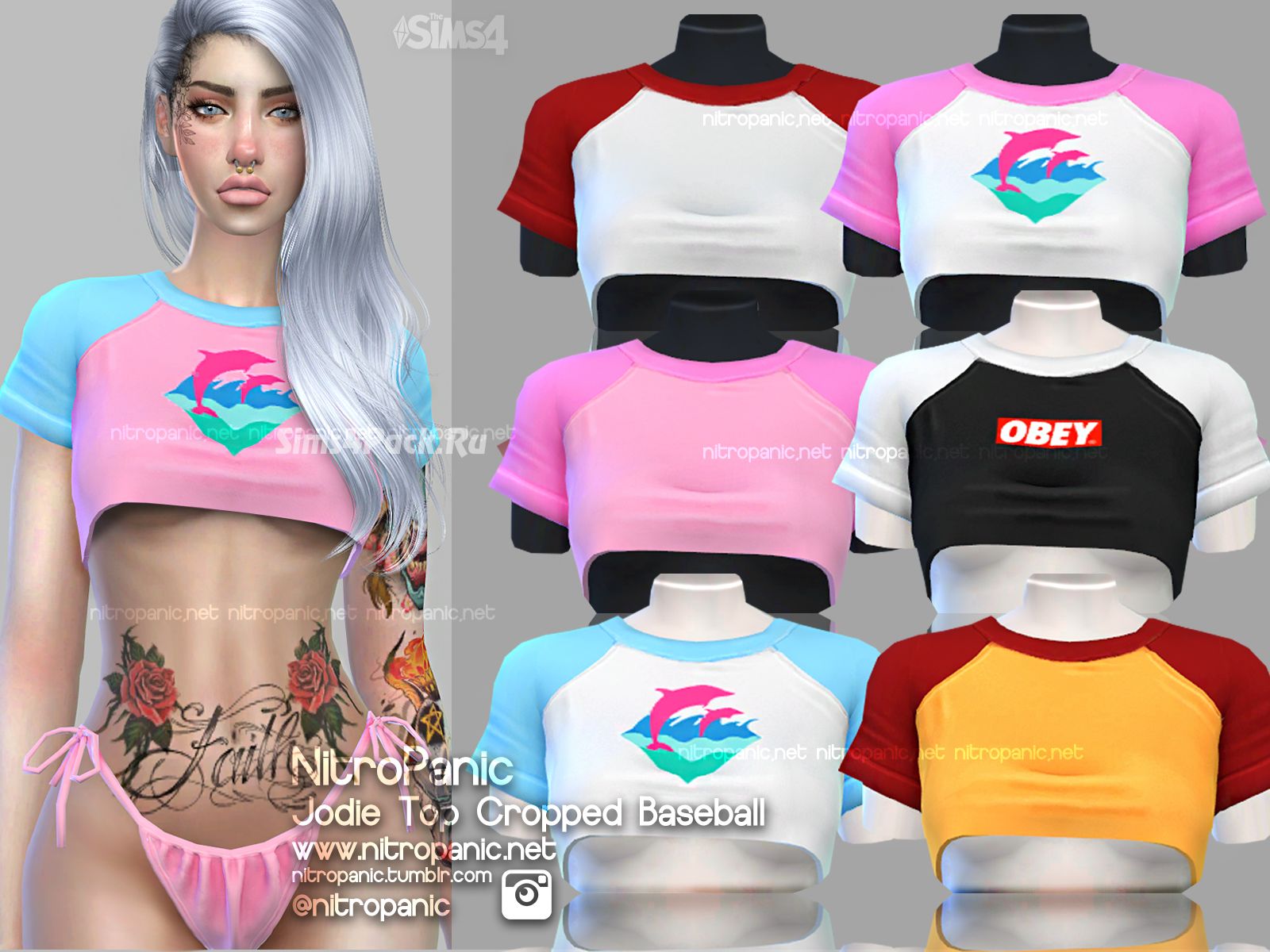 Футболка "Jodie Top Cropped Baseball"