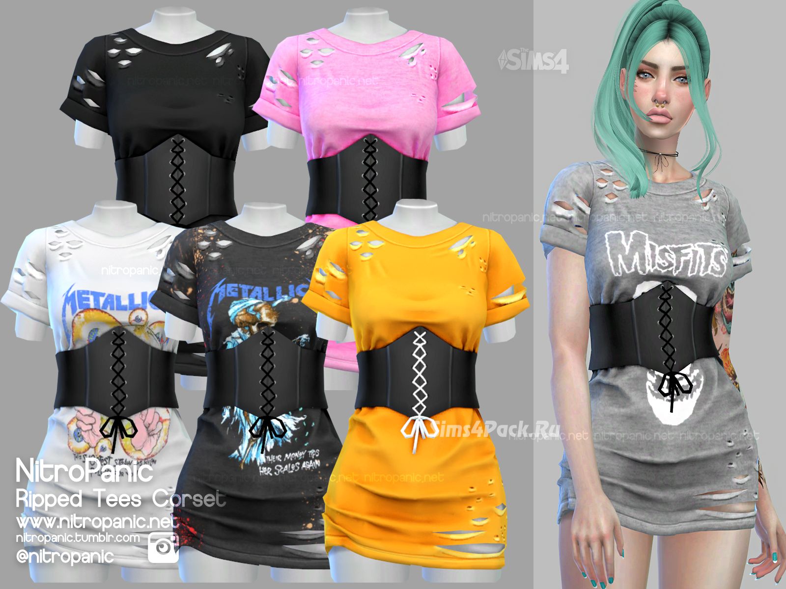 Платье "Ripped Tees Dress Corset"