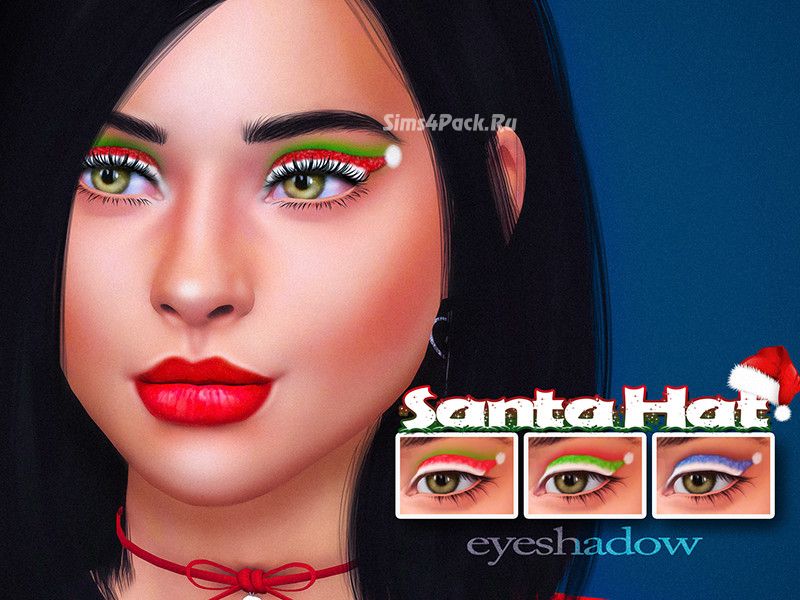 Макияж глаз "Santa Hat Eyeshadow"