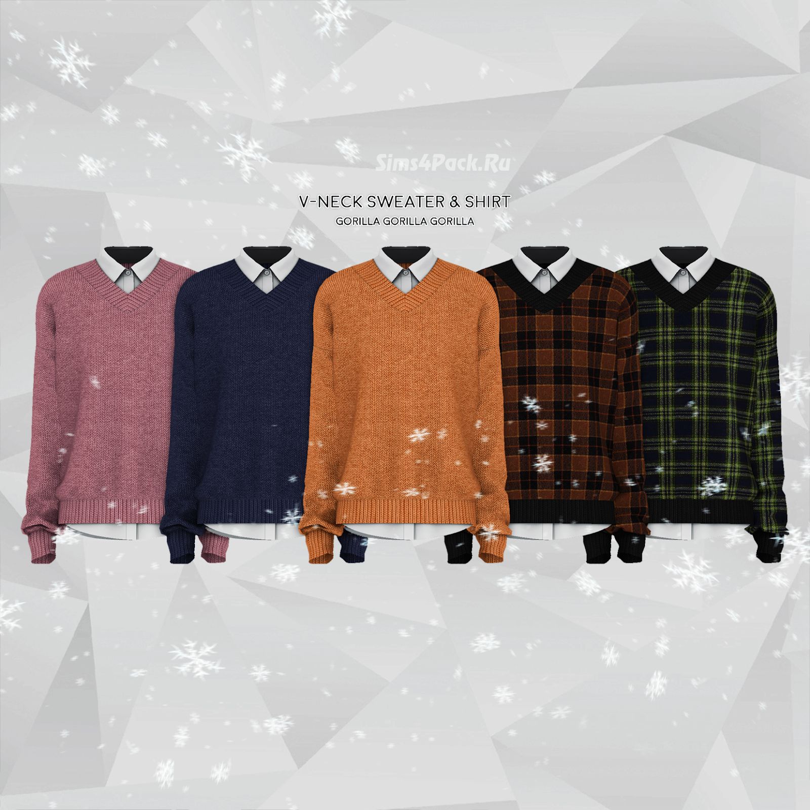 Джемпер и рубашка "V-Neck Sweater & Shirt"