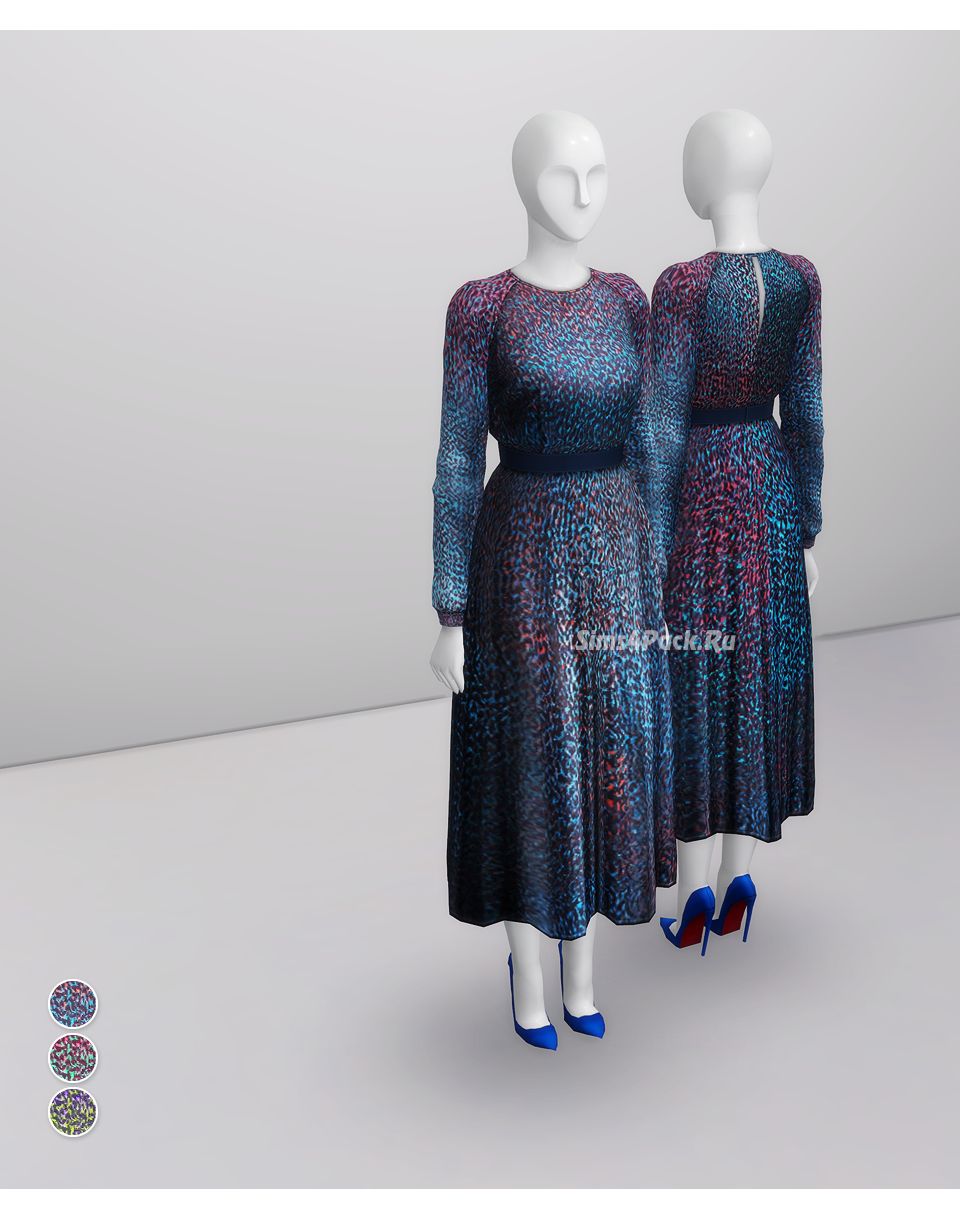 Платье "Addison Printed multi azure silk dress by L.K. Bennett"