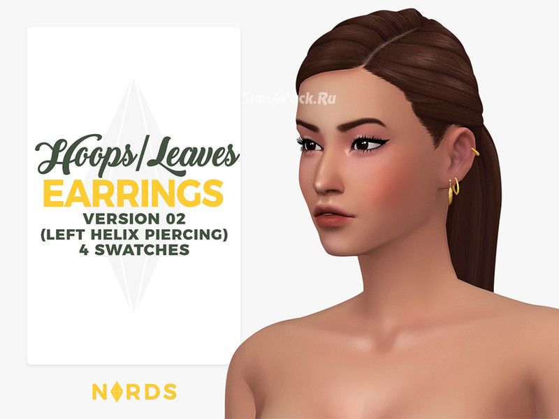 Пирсинг сет "Hoops & Leaves Earrings V2"