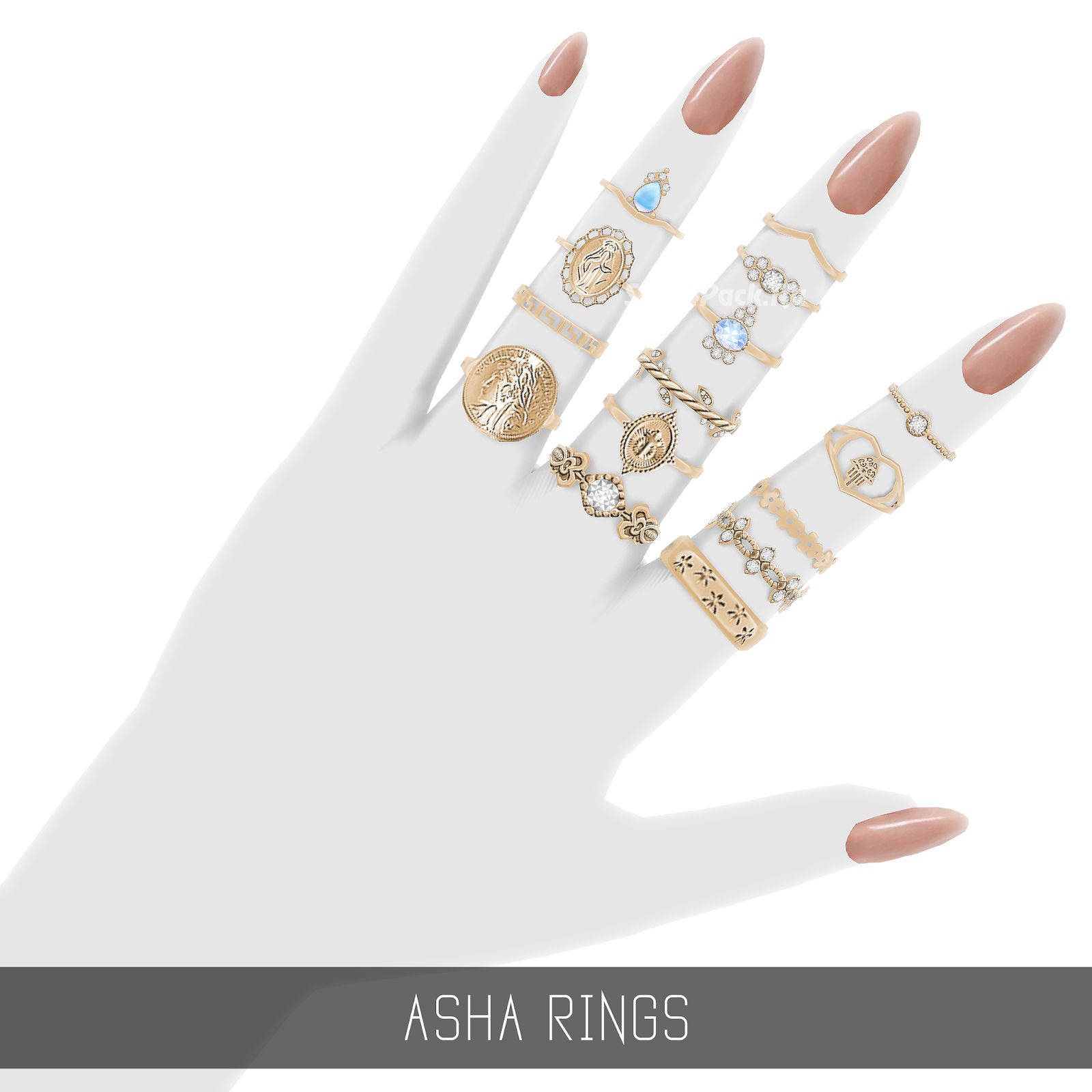 Комплект колец "ASHA RINGS"