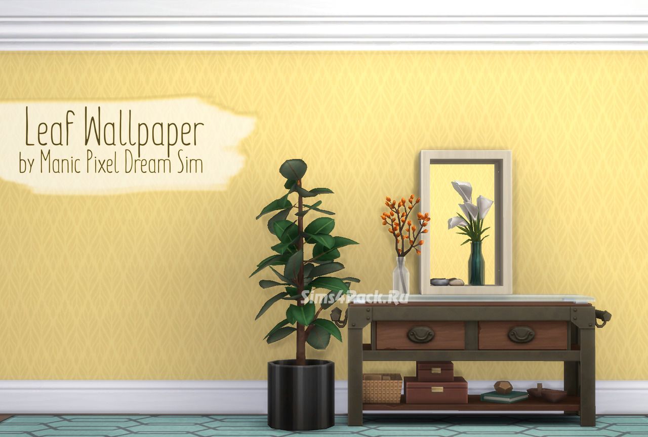 Обои "Leaf with white trim"