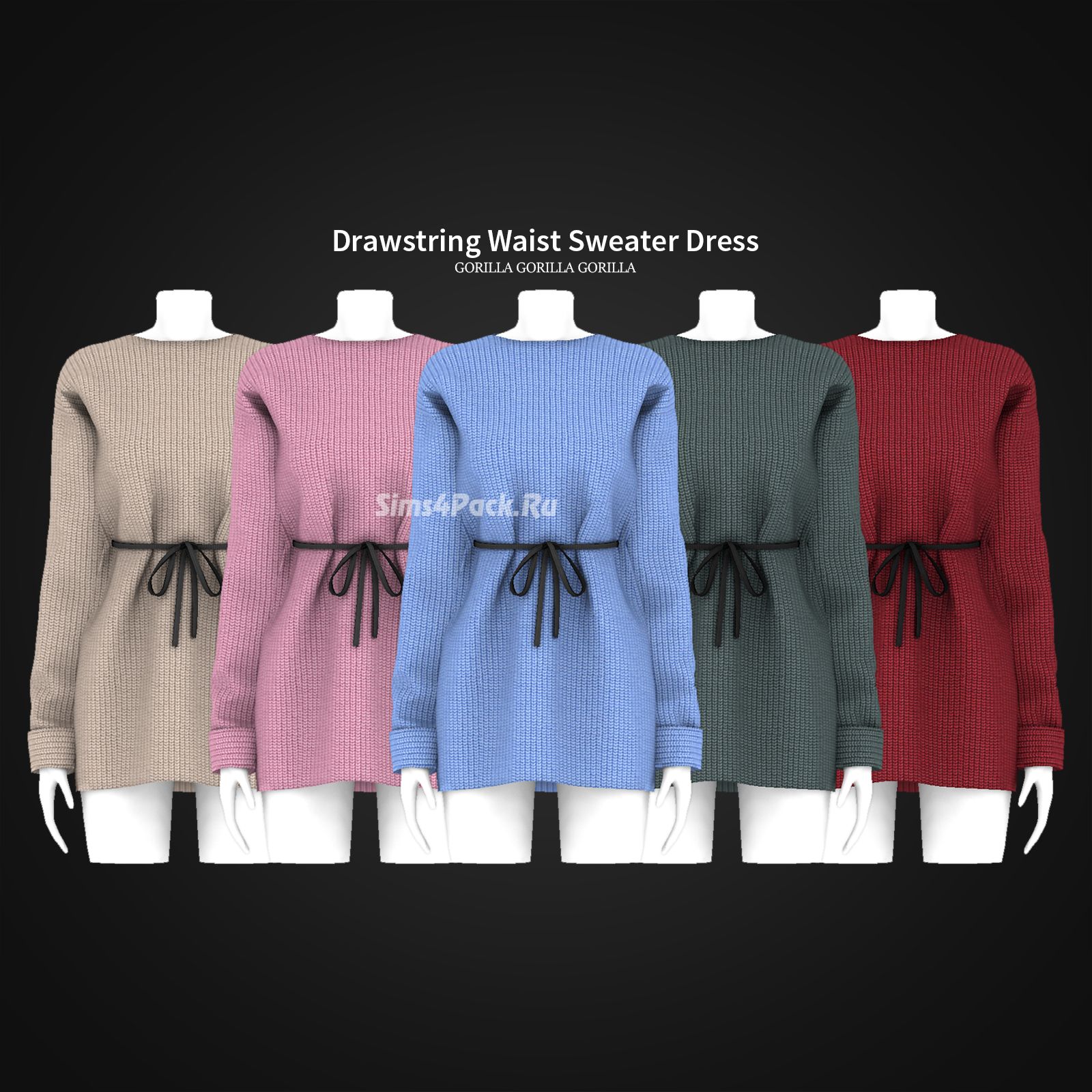 Платье "Drawstring Waist Sweater Dress"