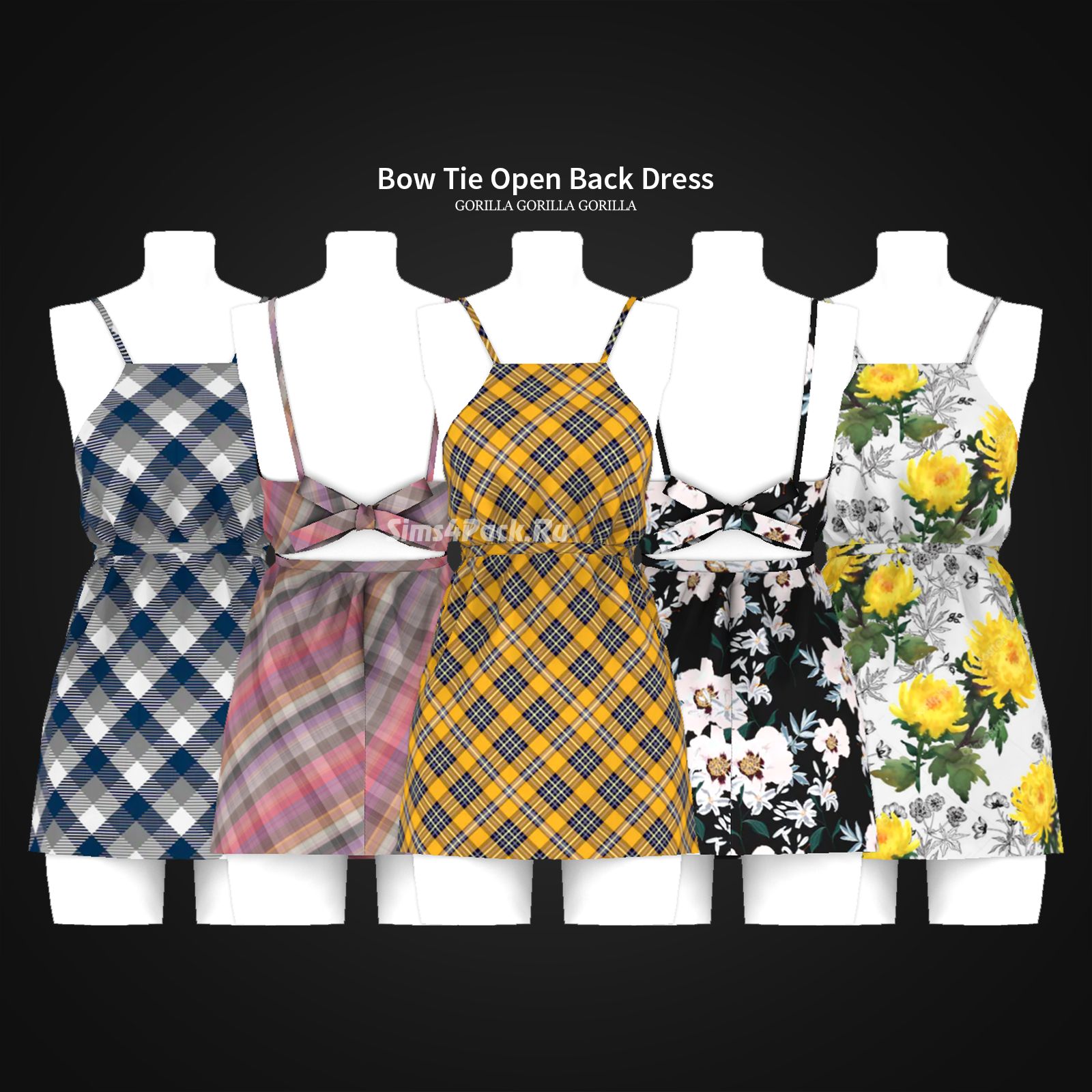 Платье "Bow Tie Open Back Dress"