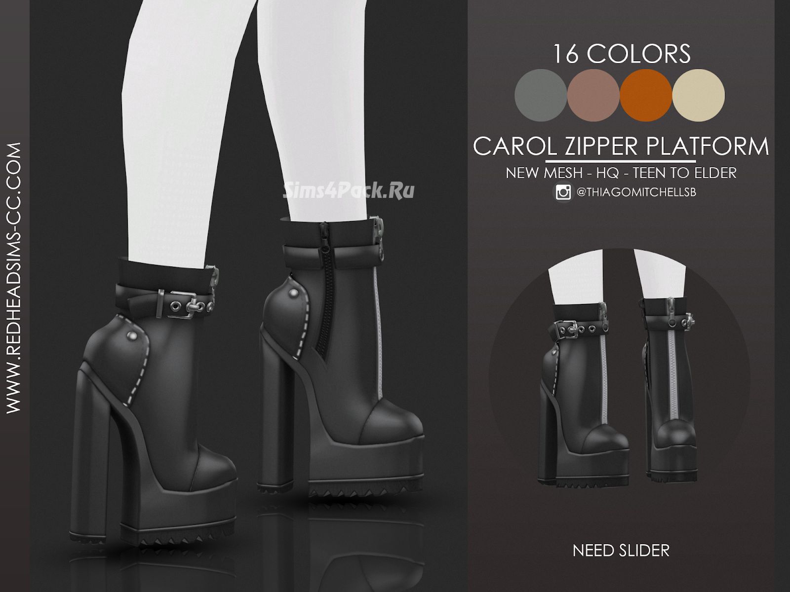 Сапожки "CAROL ZIPPER PLATFORM"