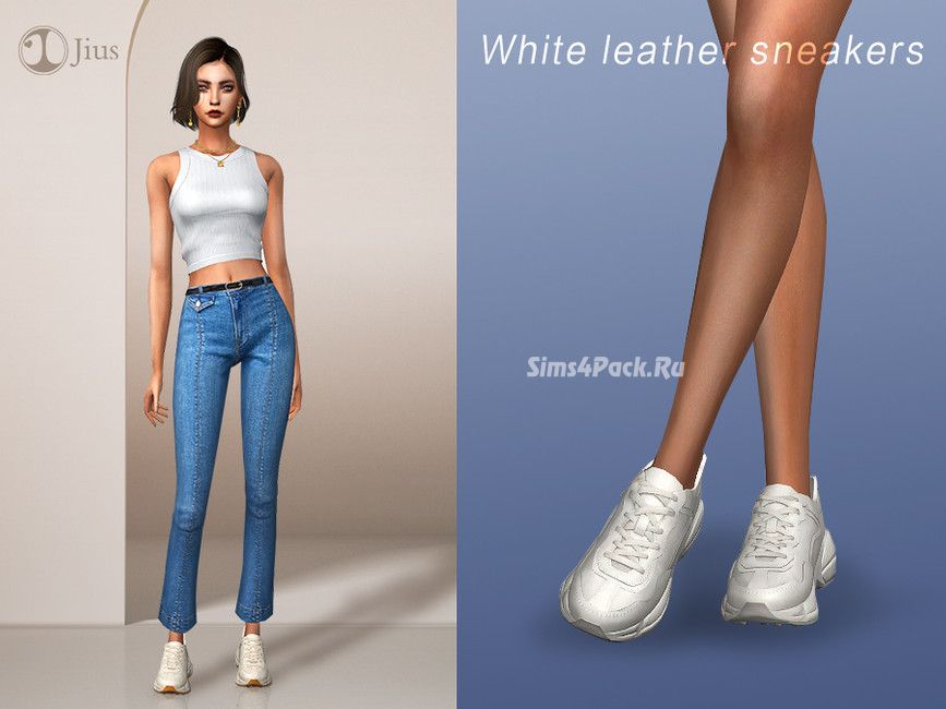 Кроссовки "white leather sneakers"