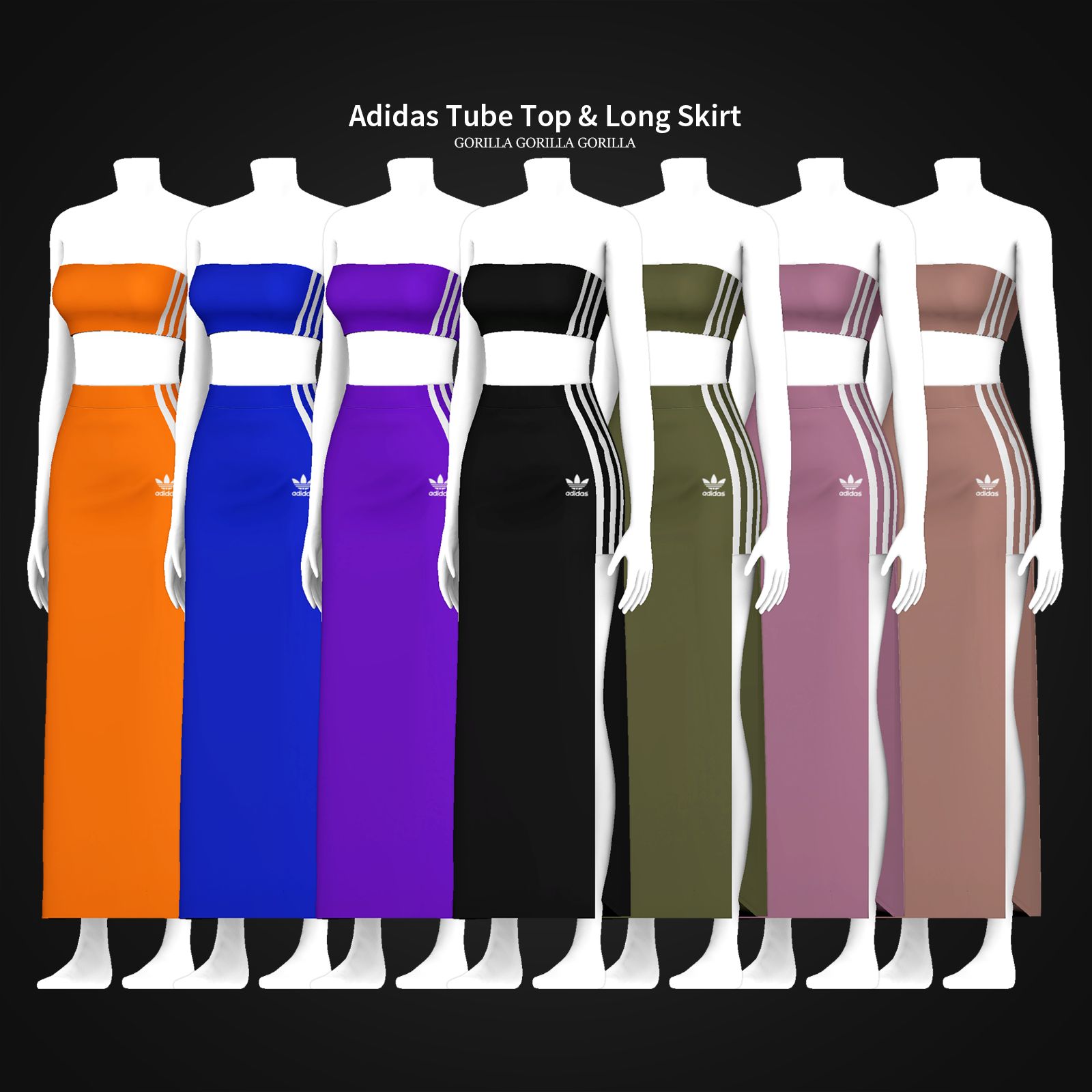 Топ и юбка "Adidas Tube Top & Long Skirt"