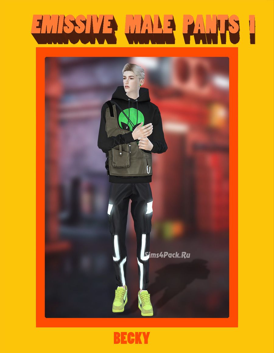 Мужские штаны "Glowing Male Pants BK01"