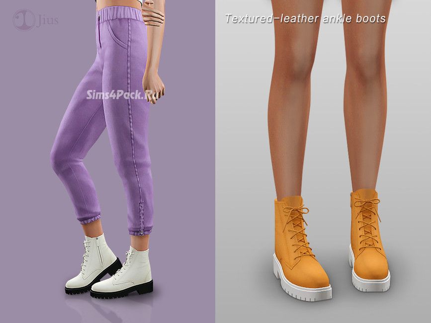 Женские ботинки "Textured-leather ankle boots"