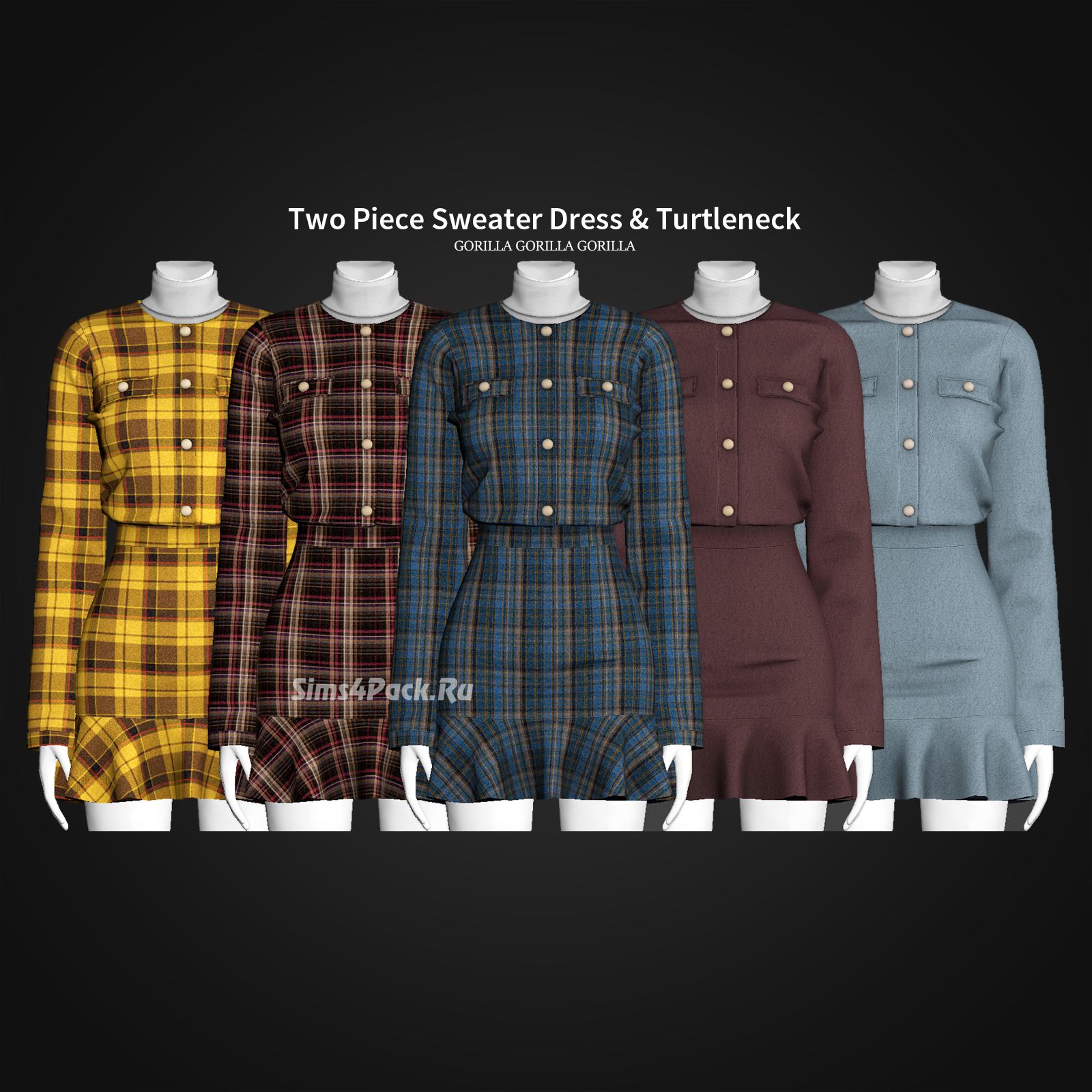 Жакет и юбка "Two Piece Sweater Dress & Turtleneck"