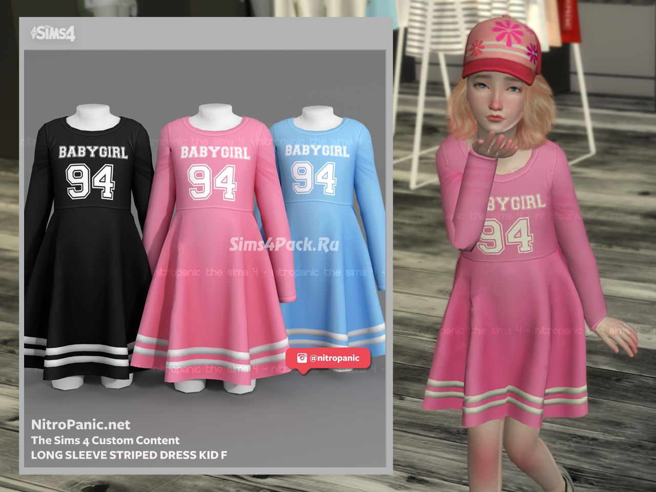 Платье "Long Sleeve Striped Dress KID F"