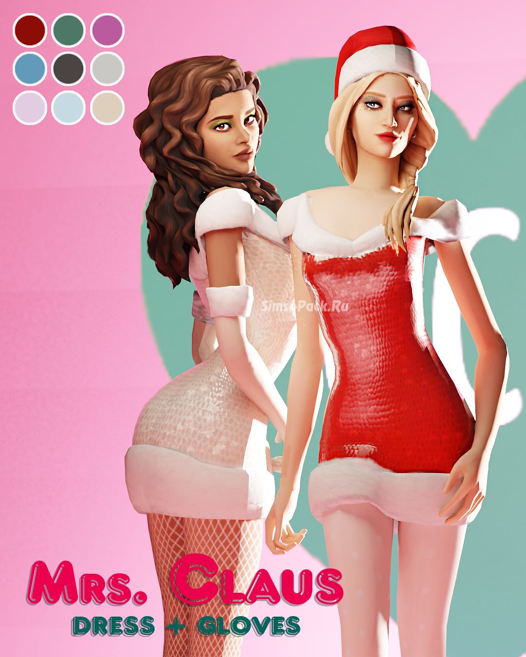 Платье и перчатки "MrsClaus"