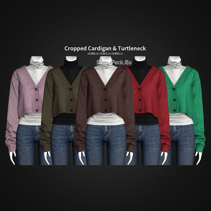 Кардиган и водолазка "Cropped Cardigan & Turtleneck"