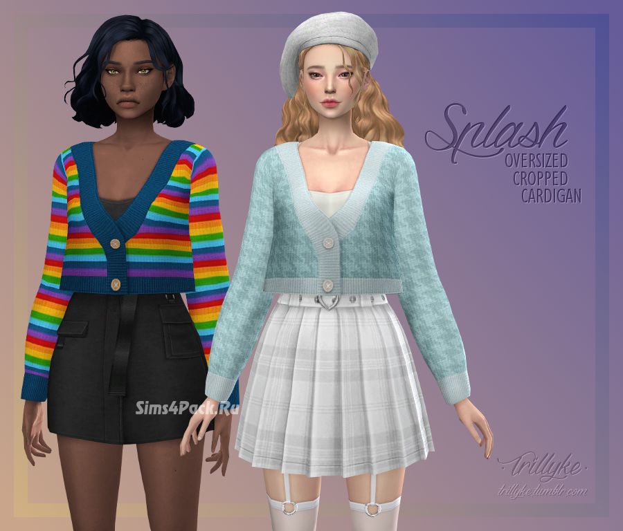 Женский кардиган "SPLASH OVERSIZED CROPPED CARDIGAN"
