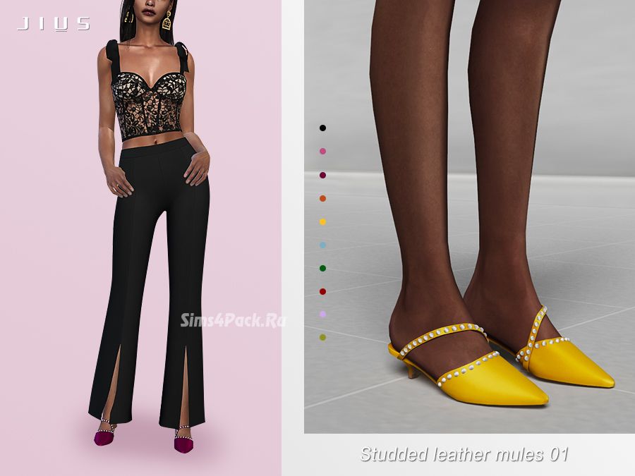 Мюли "Studded leather mules 01"