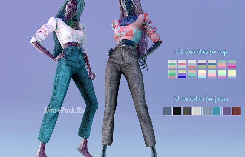 Топ и джинсы "Marshmallow Top and Lollipop Jeans"