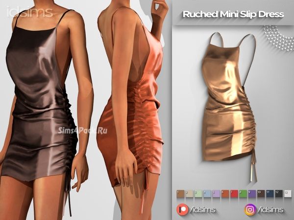 Платье "ruched mini slip dress"