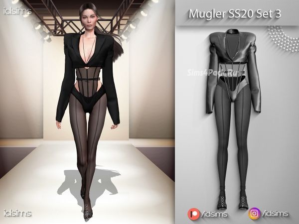 Комплект одежды "mugler ss20 set 3"