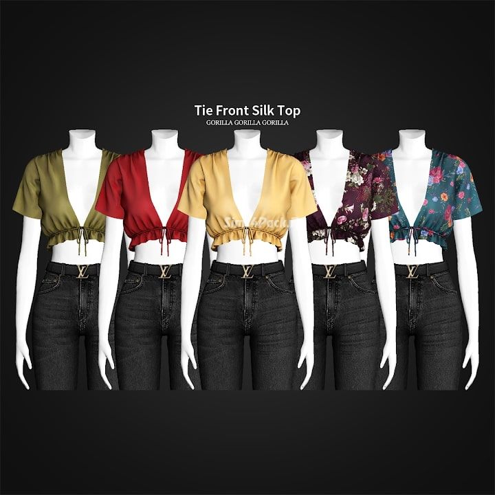 Топ "Tie Front Silk Top"