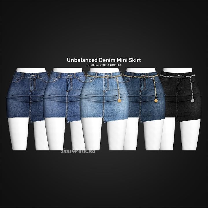 Юбка "Unbalanced Denim Mini Skirt"