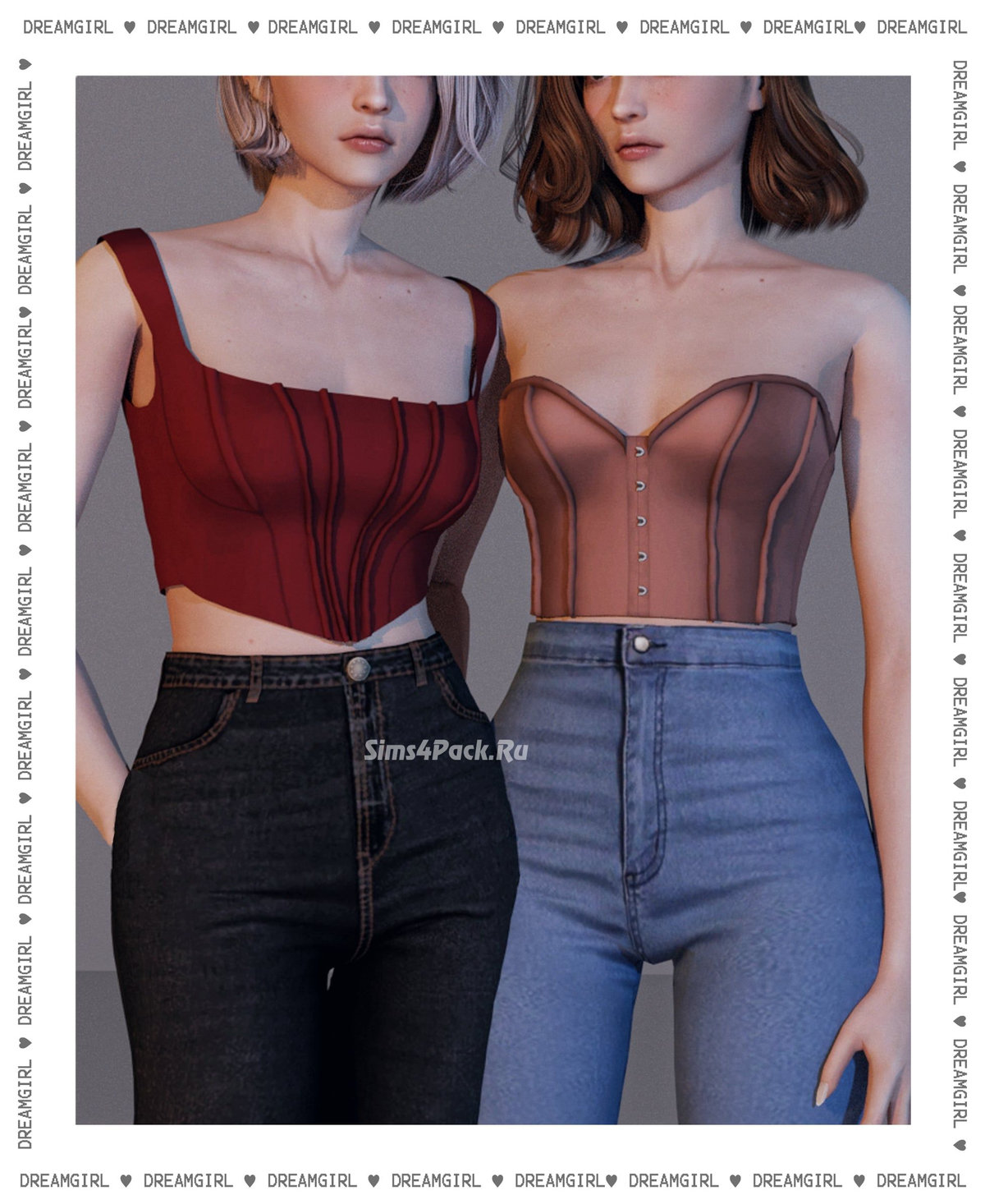 Топы "RIBBED CORSET AND CORSET BUSTIER"