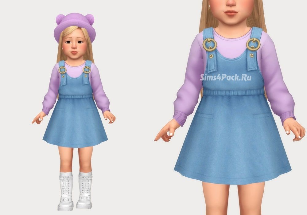 Сарафан и свитер "denim overall dress"