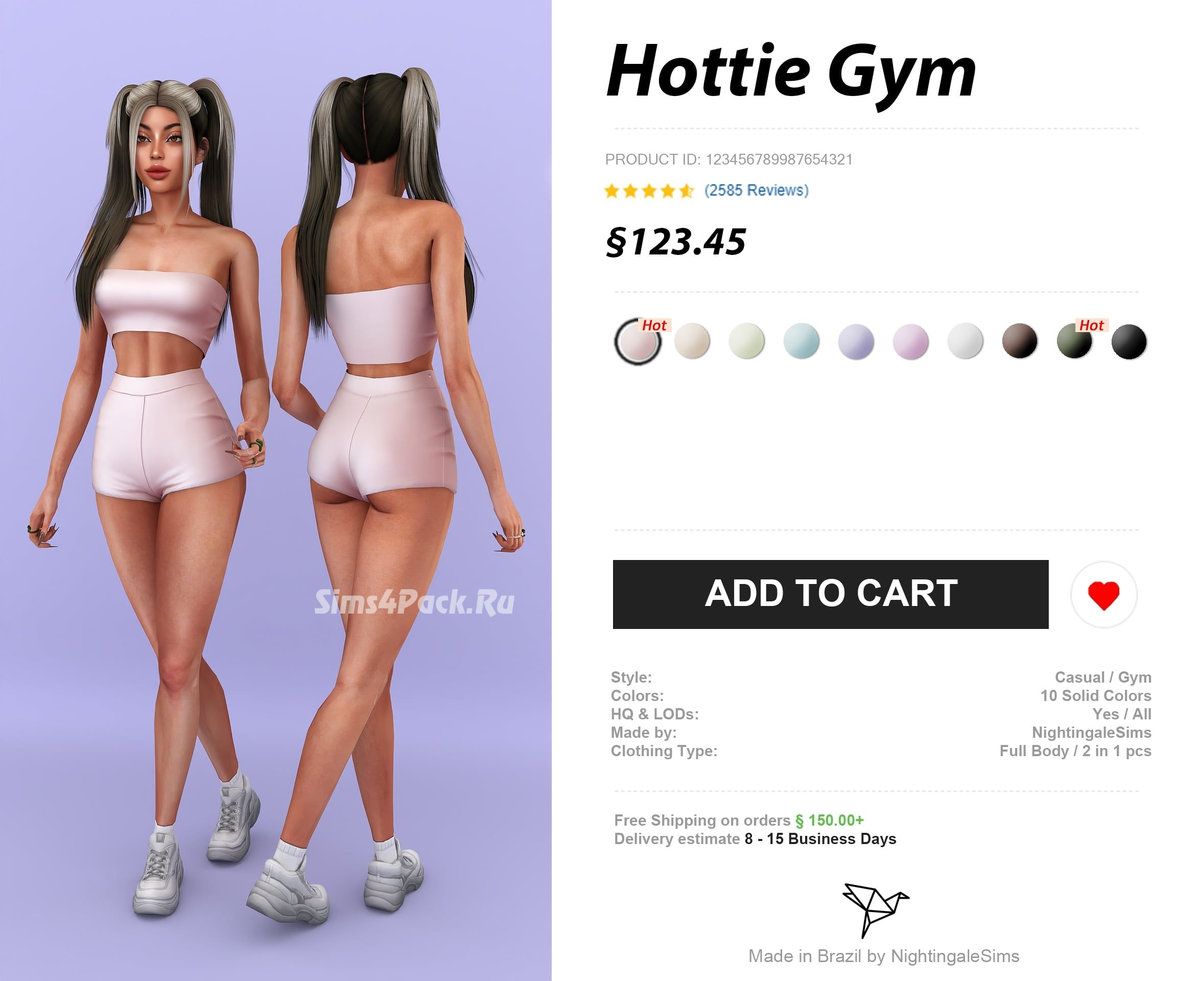 Топ и шорты "Hottie Gym"