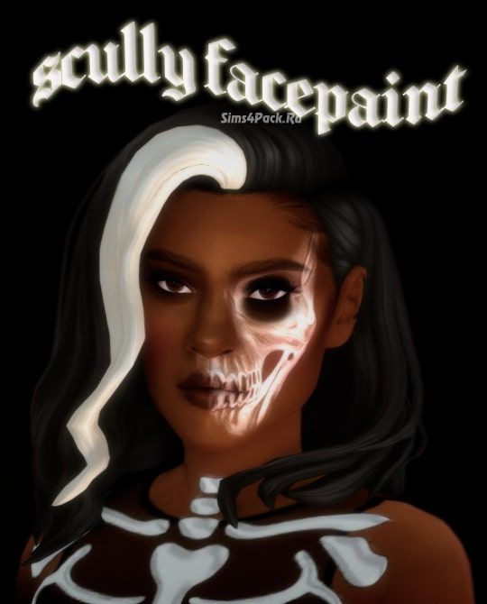 Грим на Хэллоуин "scully facepaint"