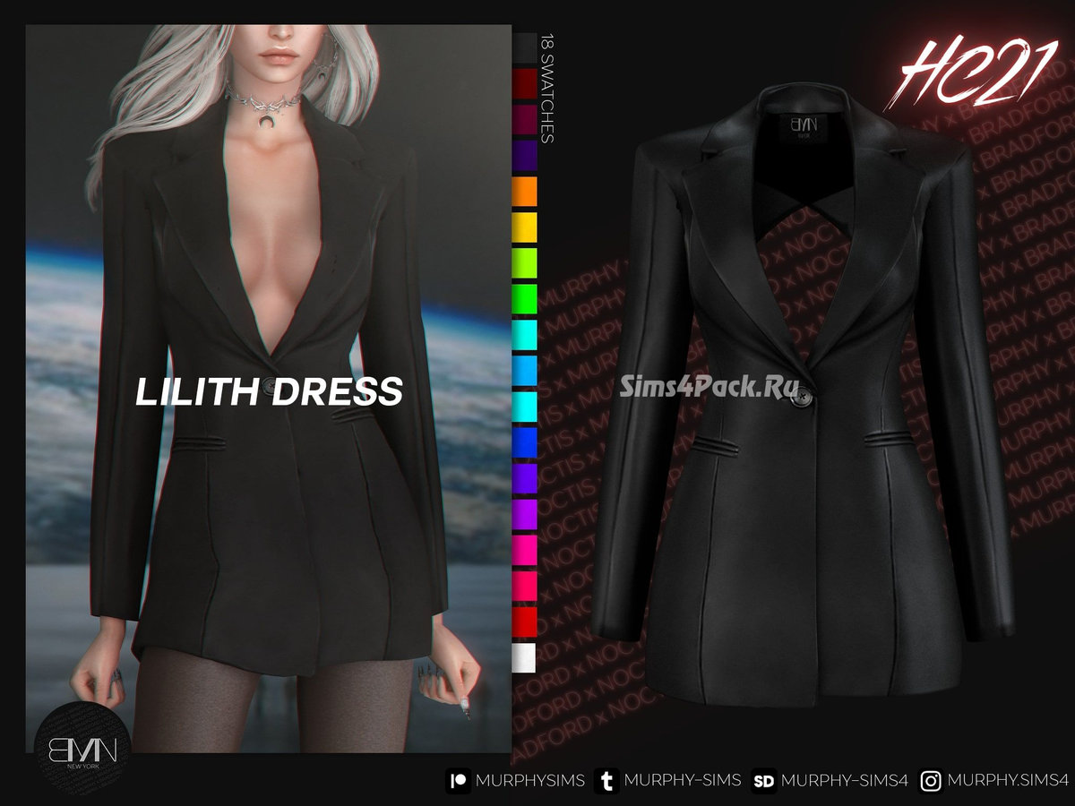 Платье и колготки "lilith leather blazer dress"