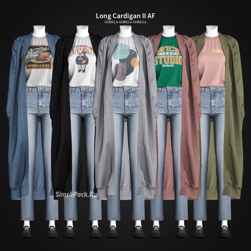 Кардиган и футболка "Long Cardigan II AF"