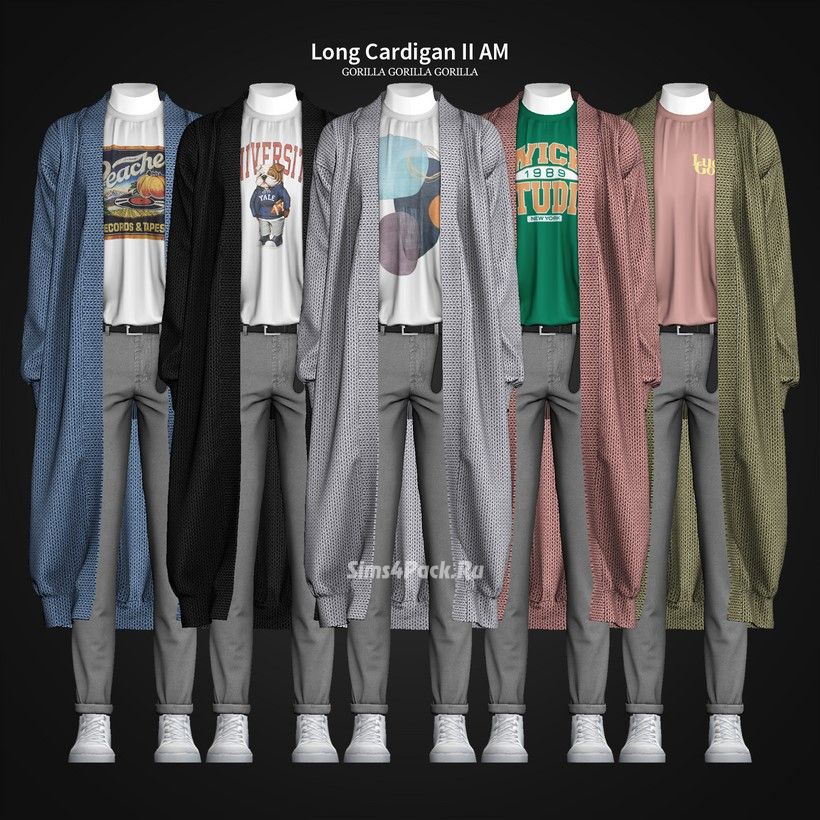 Кардиган и футболка "Long Cardigan II AM"